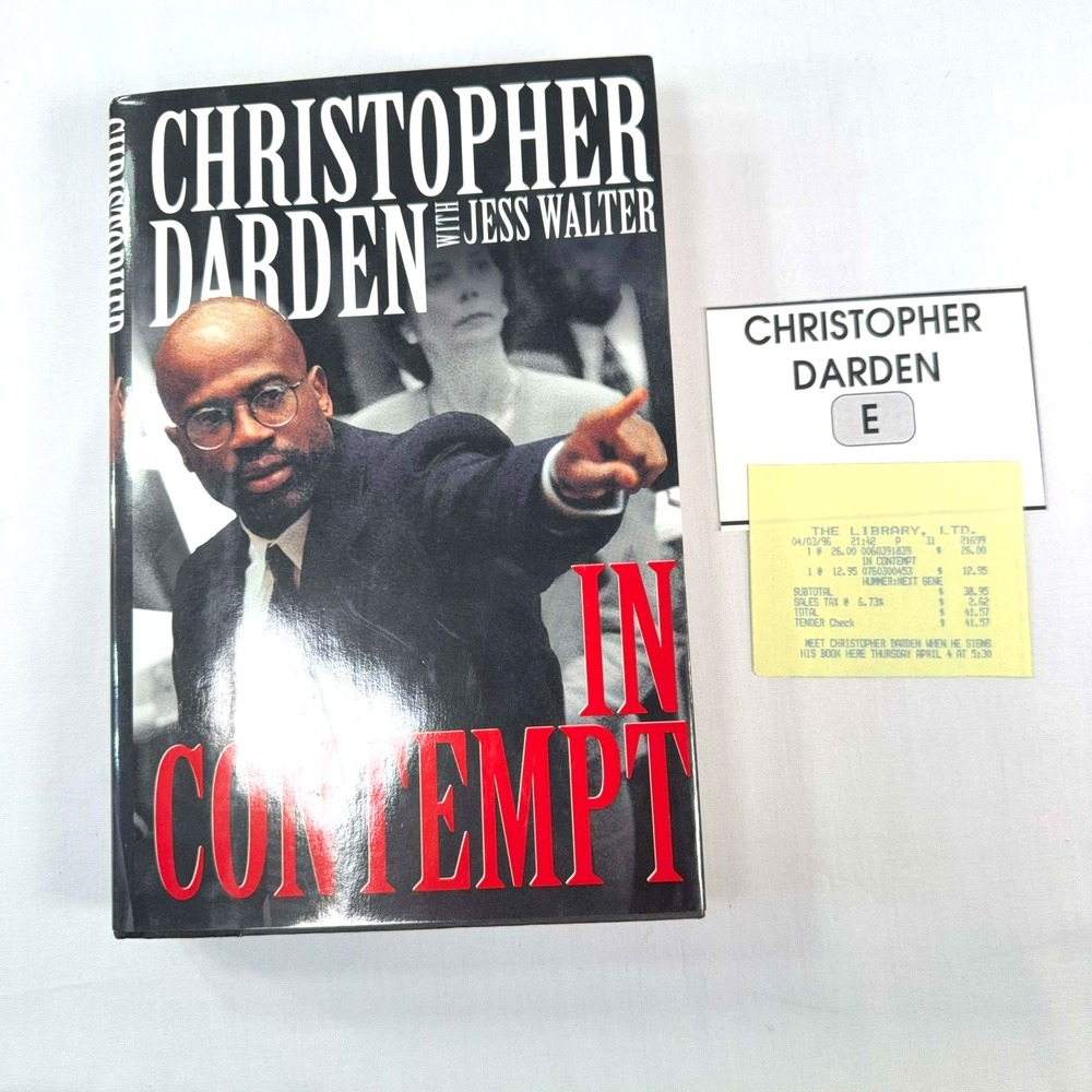 In Contempt Christopher Darden OJ Simpson 1st Ed 2nd Print 1996 Receipt